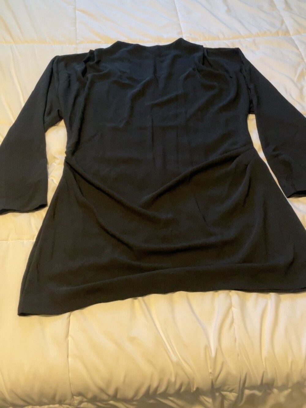 H&M Black Long Sleeve Fit & Flare Mini Dress XL Minimalist